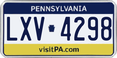 PA license plate LXV4298