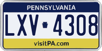 PA license plate LXV4308