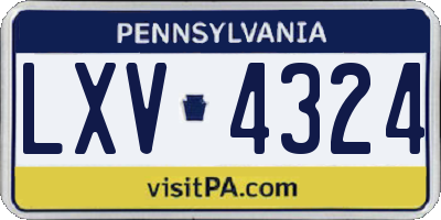 PA license plate LXV4324
