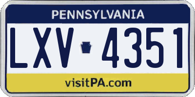 PA license plate LXV4351