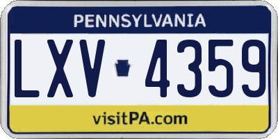 PA license plate LXV4359