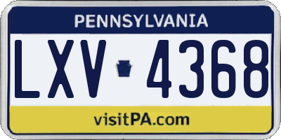 PA license plate LXV4368