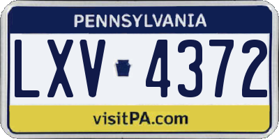 PA license plate LXV4372