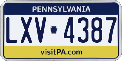 PA license plate LXV4387