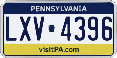 PA license plate LXV4396