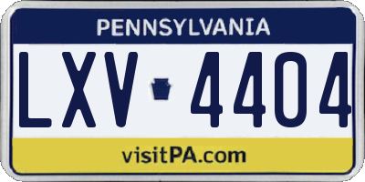 PA license plate LXV4404