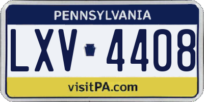 PA license plate LXV4408