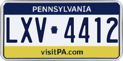 PA license plate LXV4412