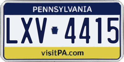 PA license plate LXV4415