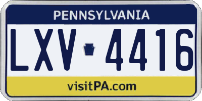 PA license plate LXV4416