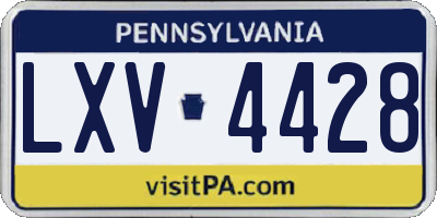 PA license plate LXV4428