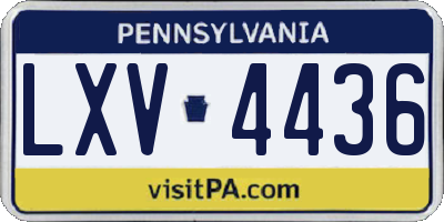 PA license plate LXV4436
