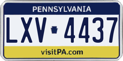PA license plate LXV4437