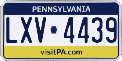 PA license plate LXV4439