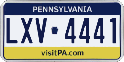 PA license plate LXV4441