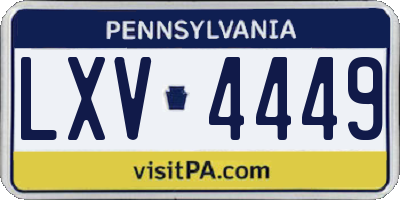 PA license plate LXV4449