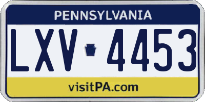 PA license plate LXV4453