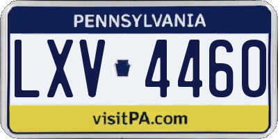 PA license plate LXV4460