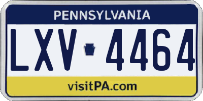 PA license plate LXV4464