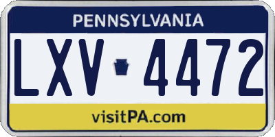 PA license plate LXV4472