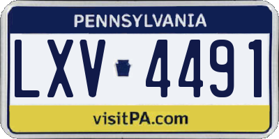PA license plate LXV4491