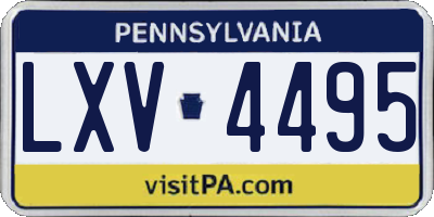 PA license plate LXV4495