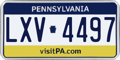 PA license plate LXV4497