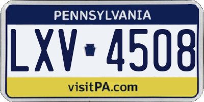 PA license plate LXV4508