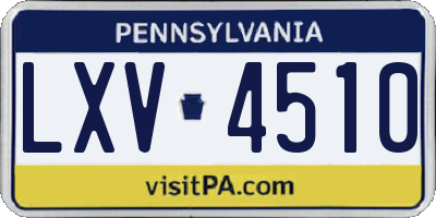 PA license plate LXV4510