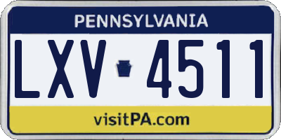 PA license plate LXV4511