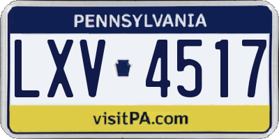 PA license plate LXV4517