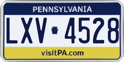 PA license plate LXV4528