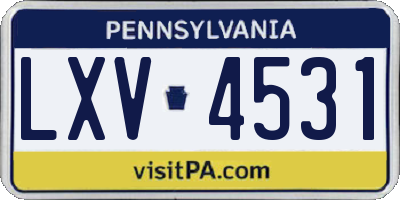 PA license plate LXV4531