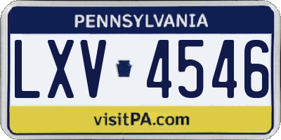 PA license plate LXV4546