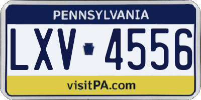 PA license plate LXV4556