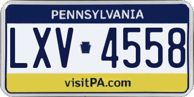PA license plate LXV4558