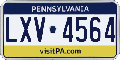 PA license plate LXV4564