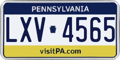 PA license plate LXV4565