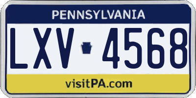 PA license plate LXV4568