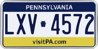PA license plate LXV4572