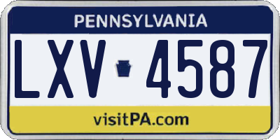 PA license plate LXV4587