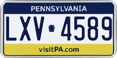 PA license plate LXV4589