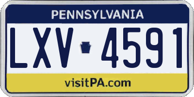 PA license plate LXV4591