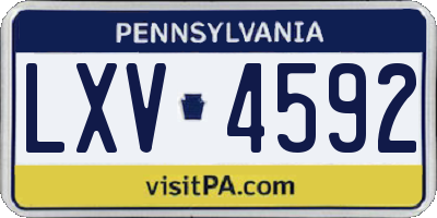 PA license plate LXV4592