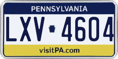 PA license plate LXV4604