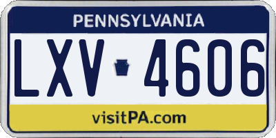 PA license plate LXV4606