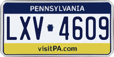 PA license plate LXV4609