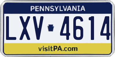 PA license plate LXV4614