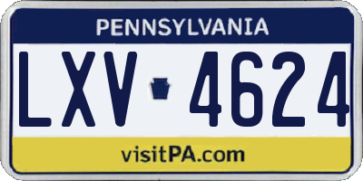 PA license plate LXV4624
