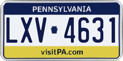 PA license plate LXV4631